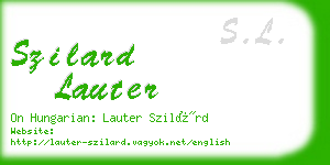 szilard lauter business card